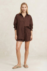 Liora Chocolate Linen Shirt
