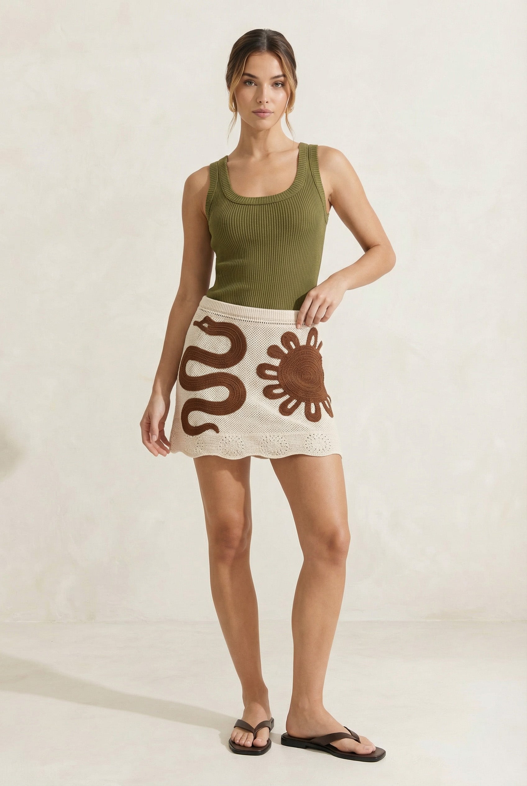 Solea Cotton Knit Tank in Olive