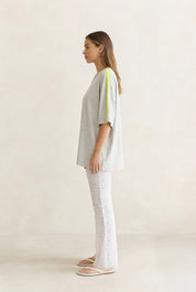 White Lace Flare Pants